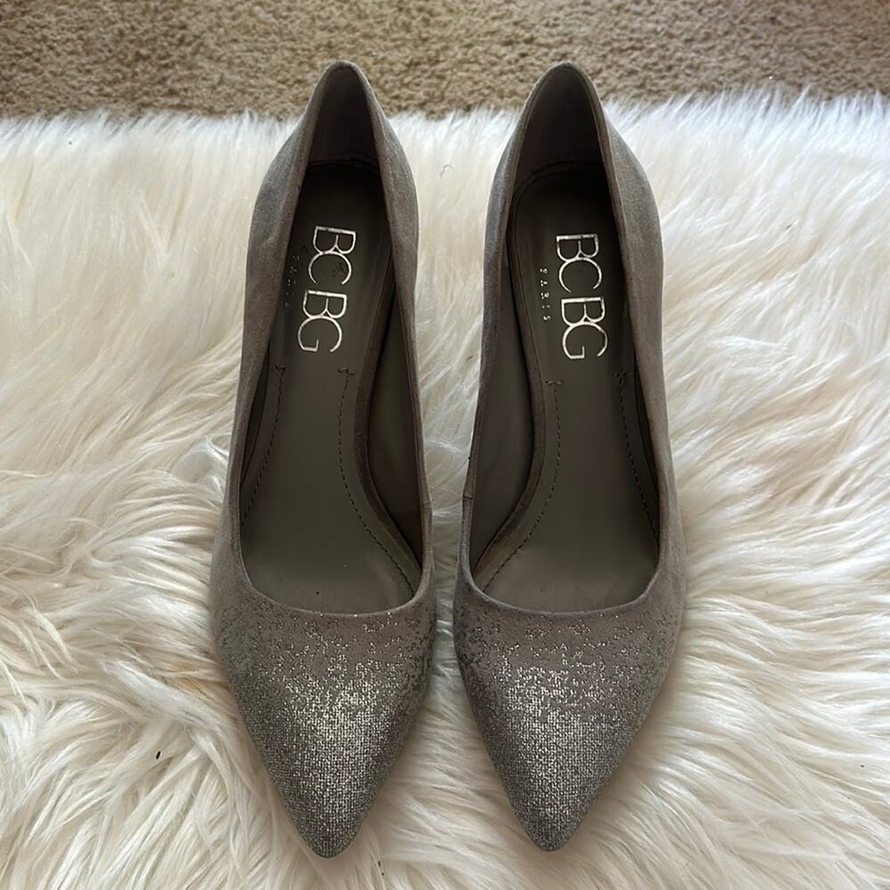 BCBG | Silver Glittery Heels Size 7.5